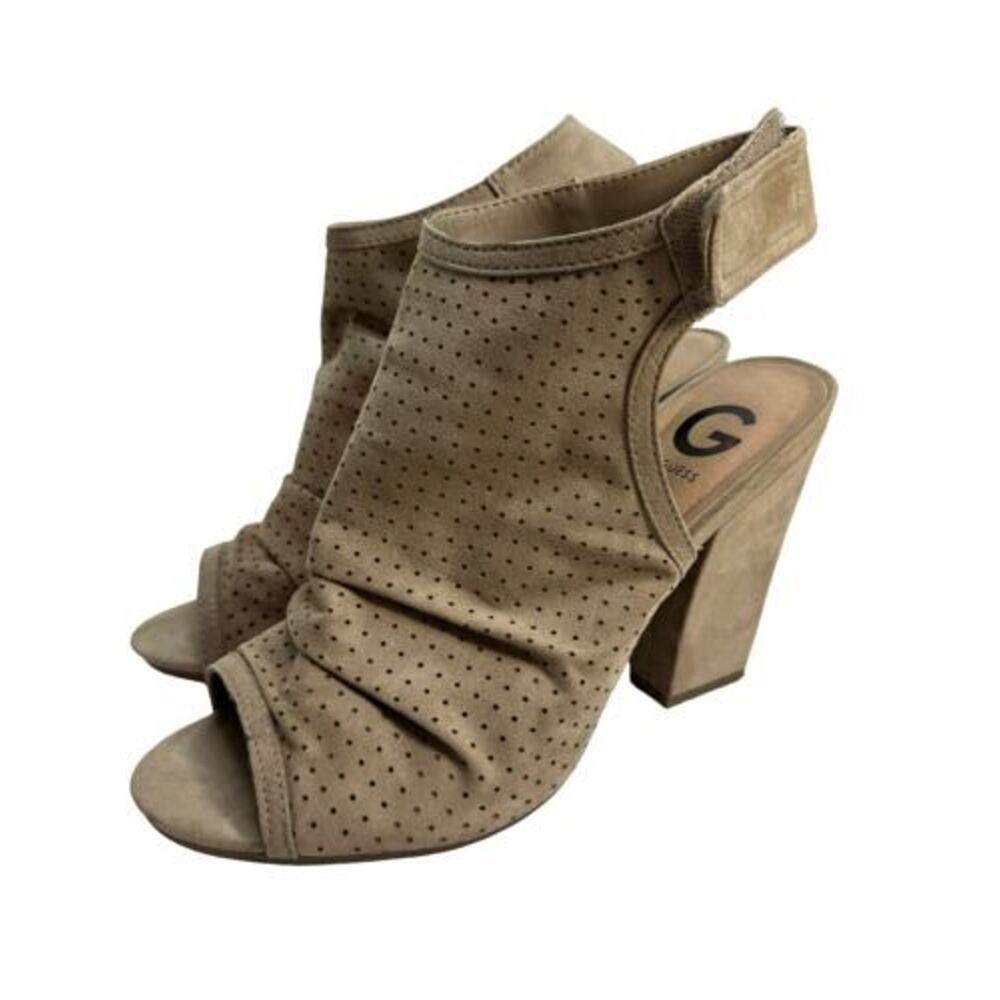 G by GUESS Neylan Womens Block Heel Platform Shoes Sandals 9 M Natural/Beige